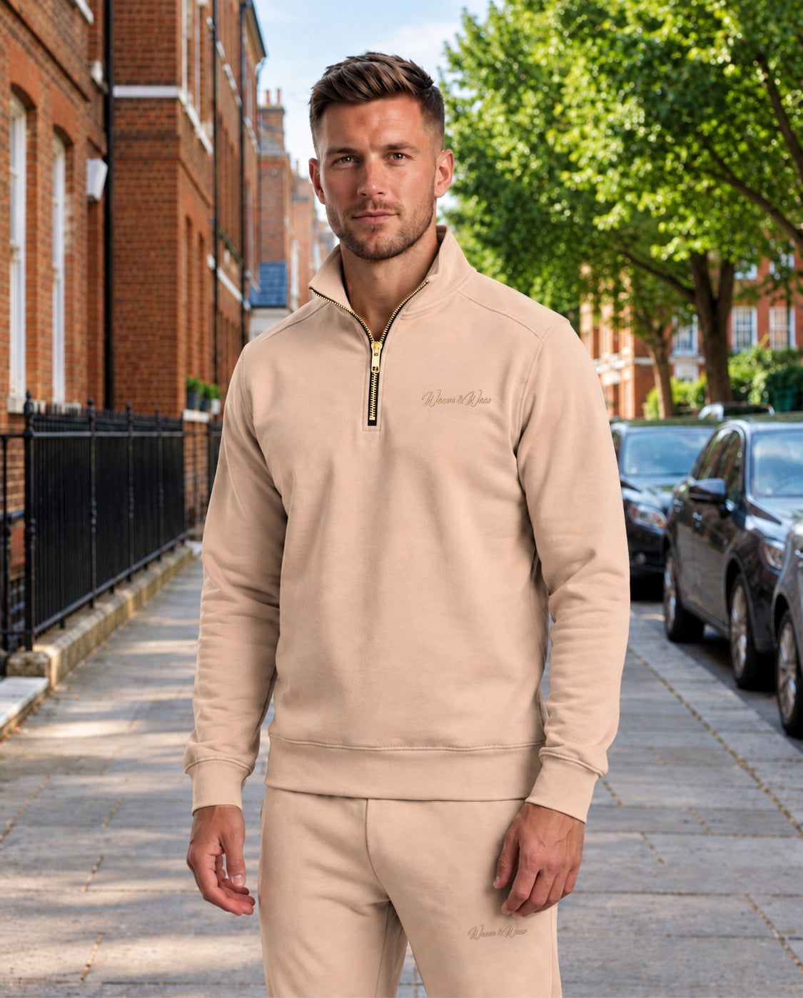 Beige Quater zipper